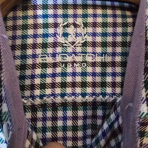 Bugatchi Shaped Fit Button Up Dress Shirt Size XL Men's Long Sleeve Flip Cuff Mu - Picture 6 of 6